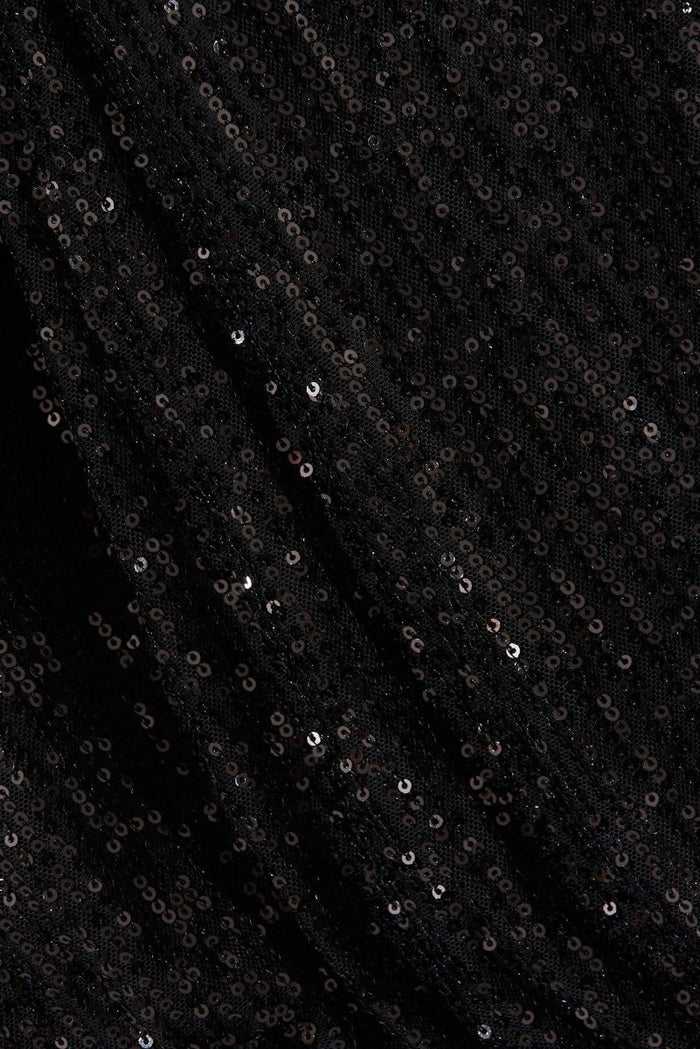 Celebration Sequin Mock Wrap Top In Black - St Frock (Dev)