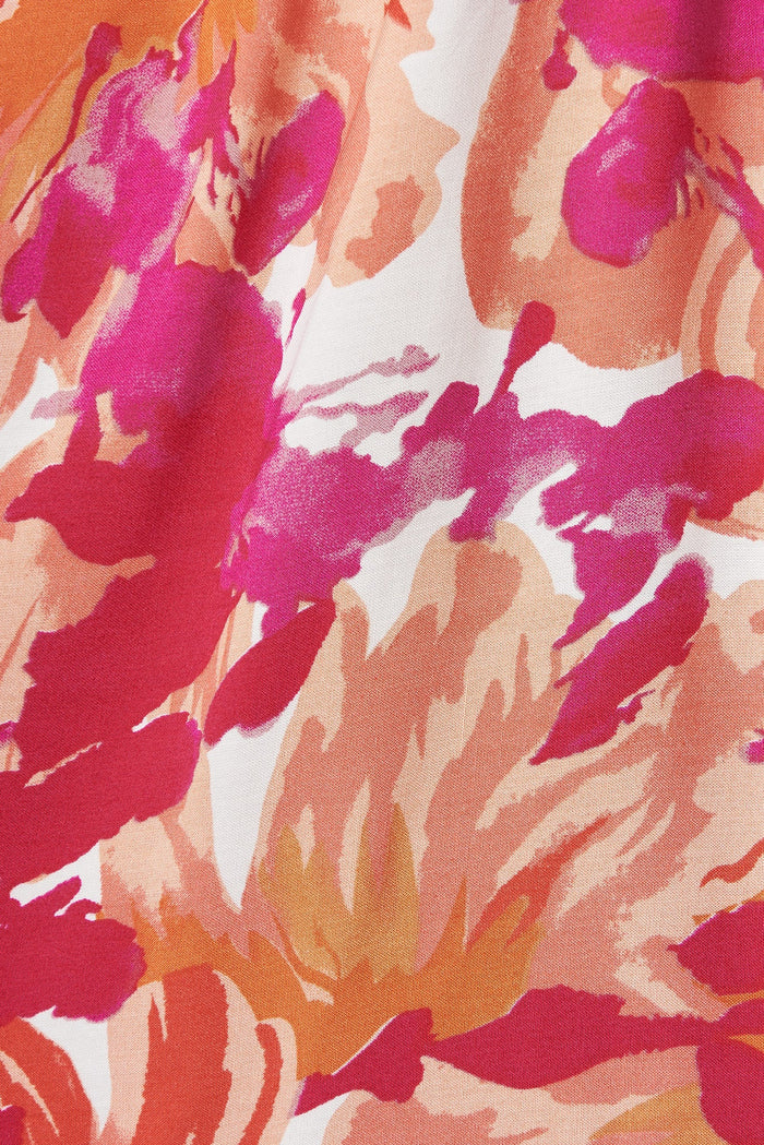Mayfair Dress In Pink And Orange Floral - fabric