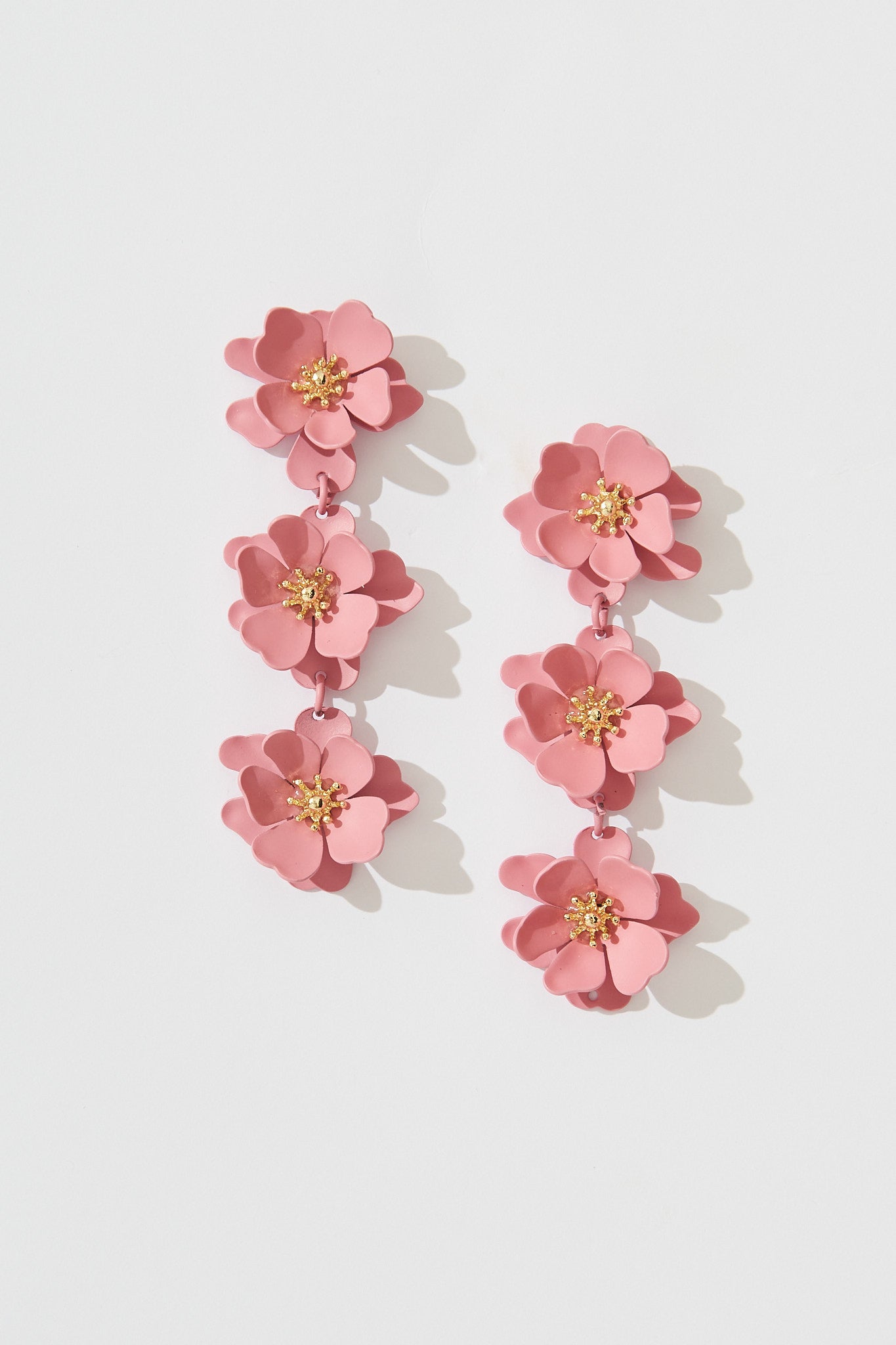 August + Delilah Arliane Drop Earrings In Pink - St Frock (Dev)