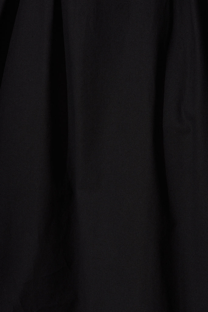 Amabelle Midi Dress In Black Cotton - fabric