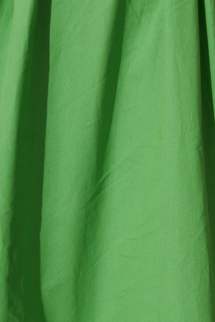 Amabelle Midi Dress In Green Cotton - fabric
