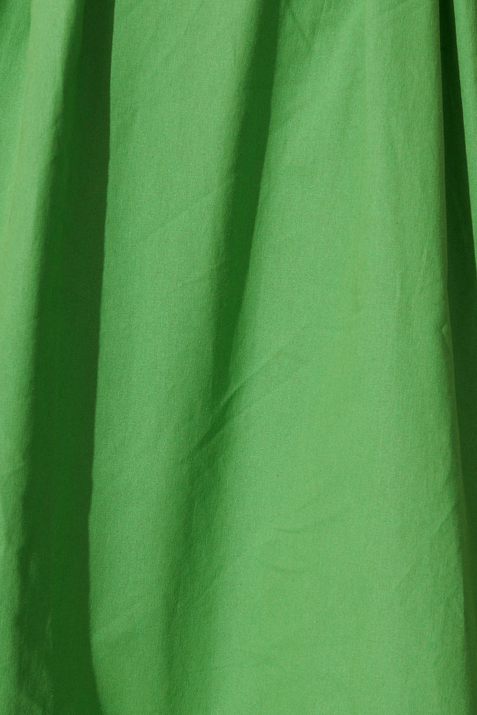 Amabelle Midi Dress In Green Cotton - fabric