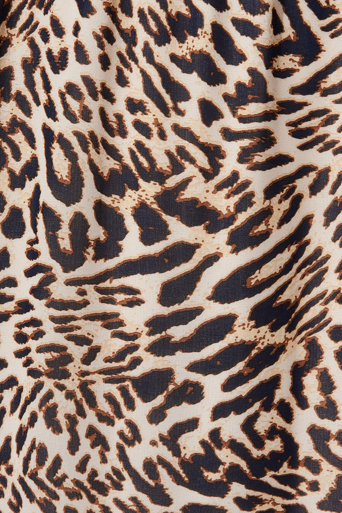 Armona Maxi Dress In Brown Leopard Print - St Frock (Dev)