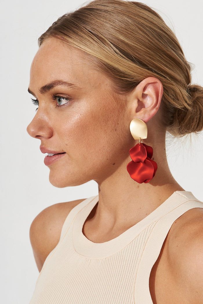 August + Delilah Galaty Earrings In Wine - side