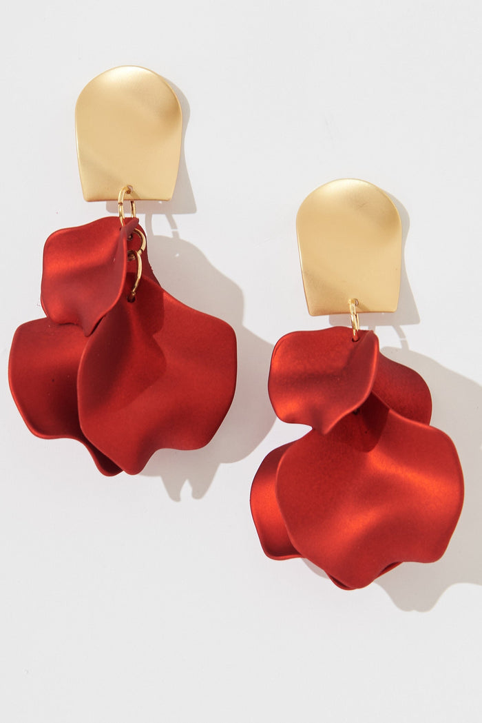 August + Delilah Galaty Earrings In Wine - front