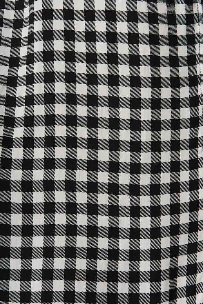 Mariachi Dress In Black With White Check - fabric