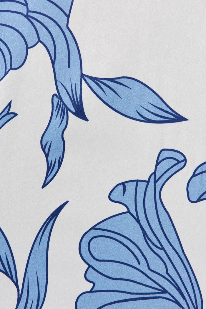 Peterborough Shirt In White With Blue Floral - fabric