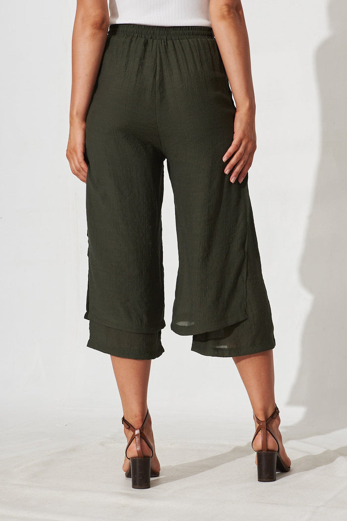 Pambula Pant In Khaki Green - back