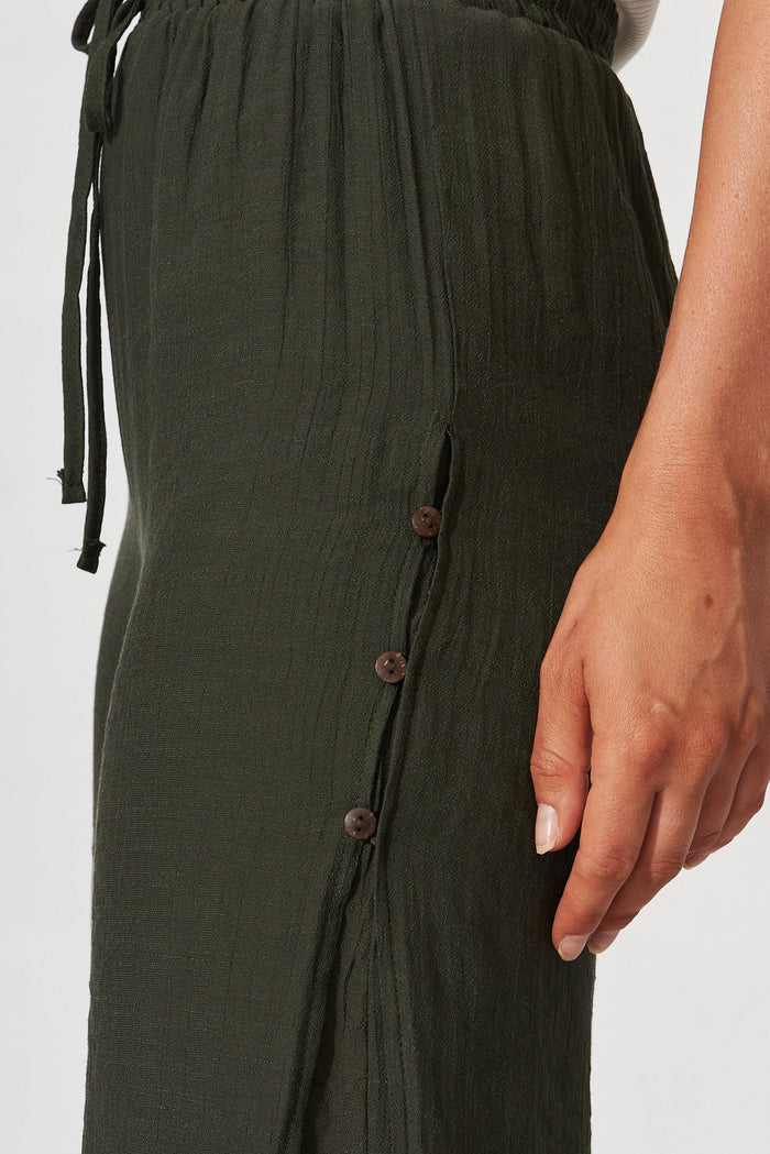 Pambula Pant In Khaki Green - detail