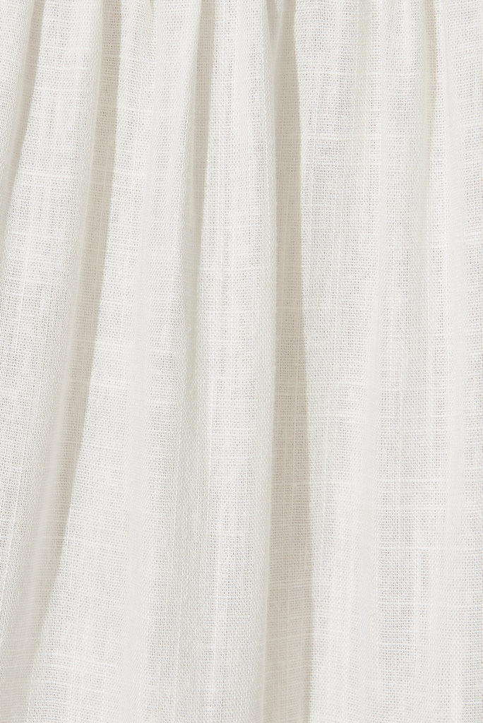 Raisa Maxi Skirt In White Linen Blend - fabric