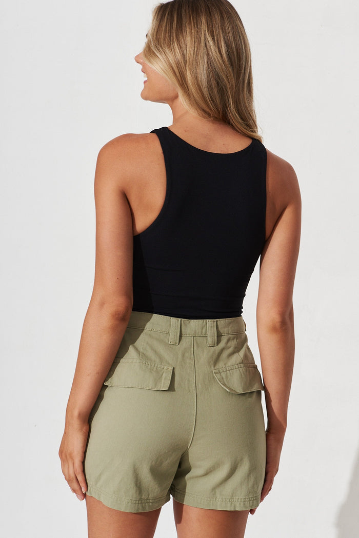 Missouri Shorts In Khaki Cotton - back