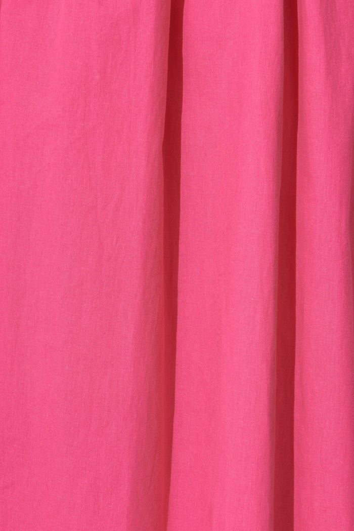 Dakota Maxi Skirt In Hot Pink Cotton - fabric