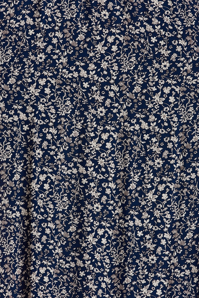 Under The Sun Maxi Dress In Navy With Floral - fabric