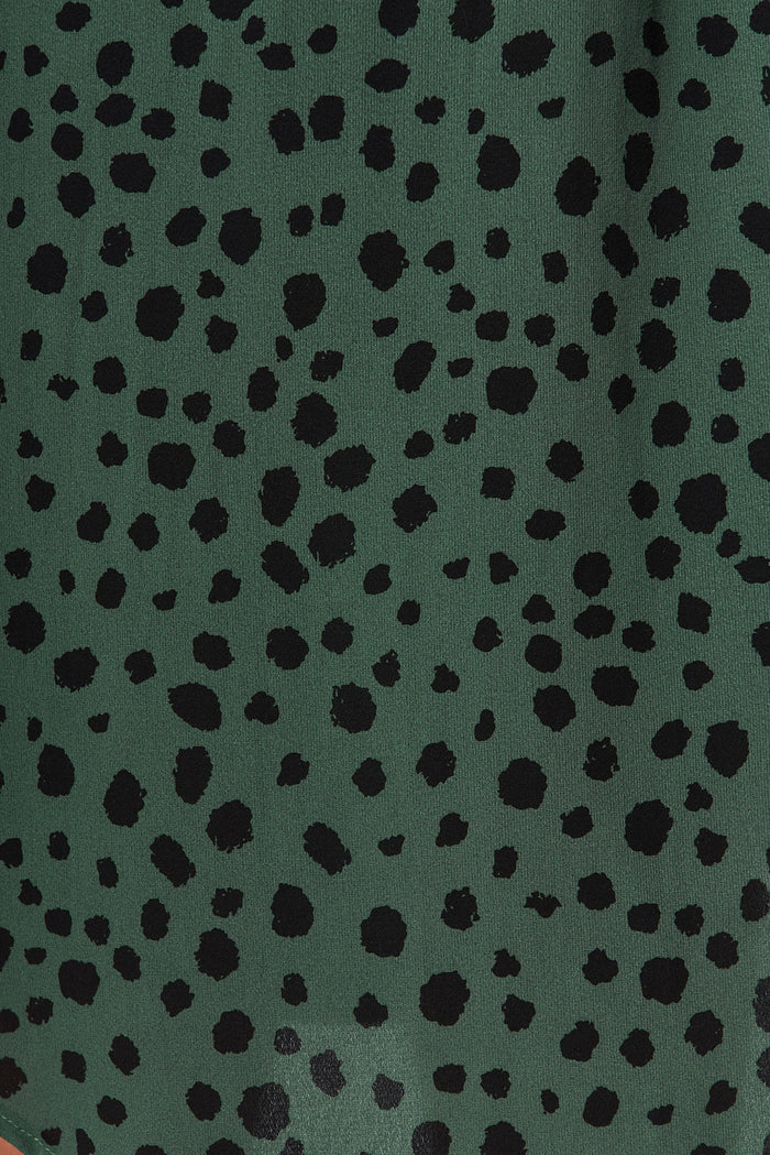 Shire Dress In Dusty Green With Black Speckle - fabric