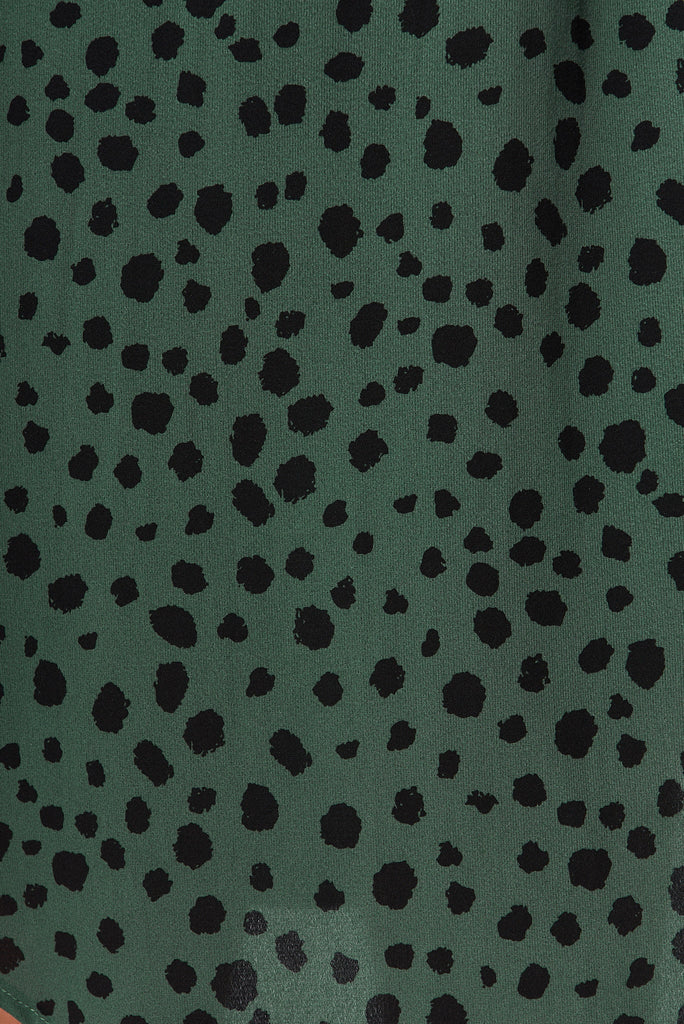Shire Dress In Dusty Green With Black Speckle - fabric