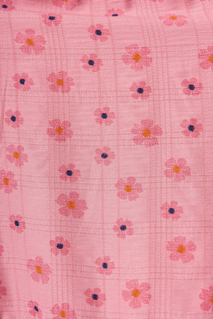 Similan Smock Dress In Pink Floral - fabric