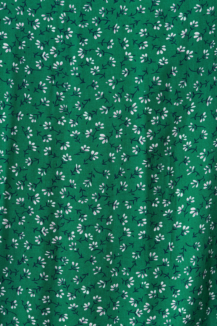 Wolverhampton Maxi Dress In Green With White Floral - fabric
