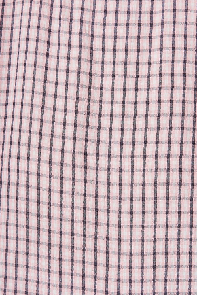 Ellalong Midi Dress In Pink With Black Check - fabric
