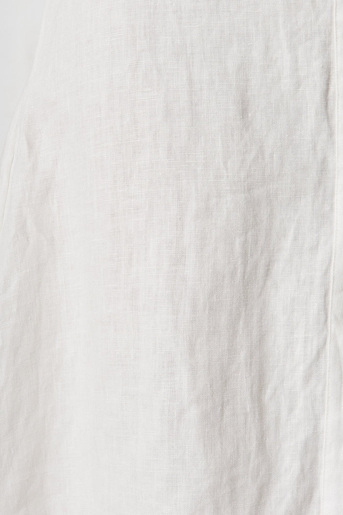 Manuka Dress In White Linen - fabric