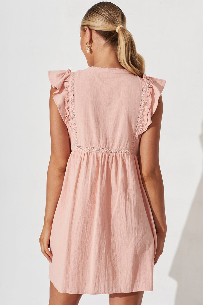 Stowe Dress In Peach Cotton - back