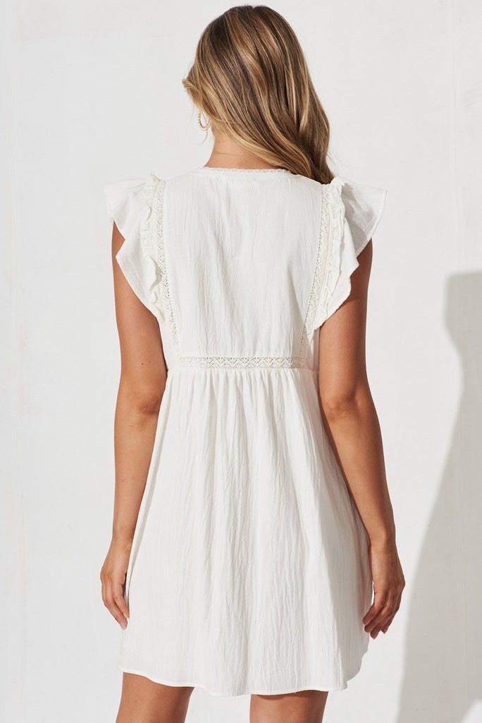 Stowe Dress In White Cotton - back