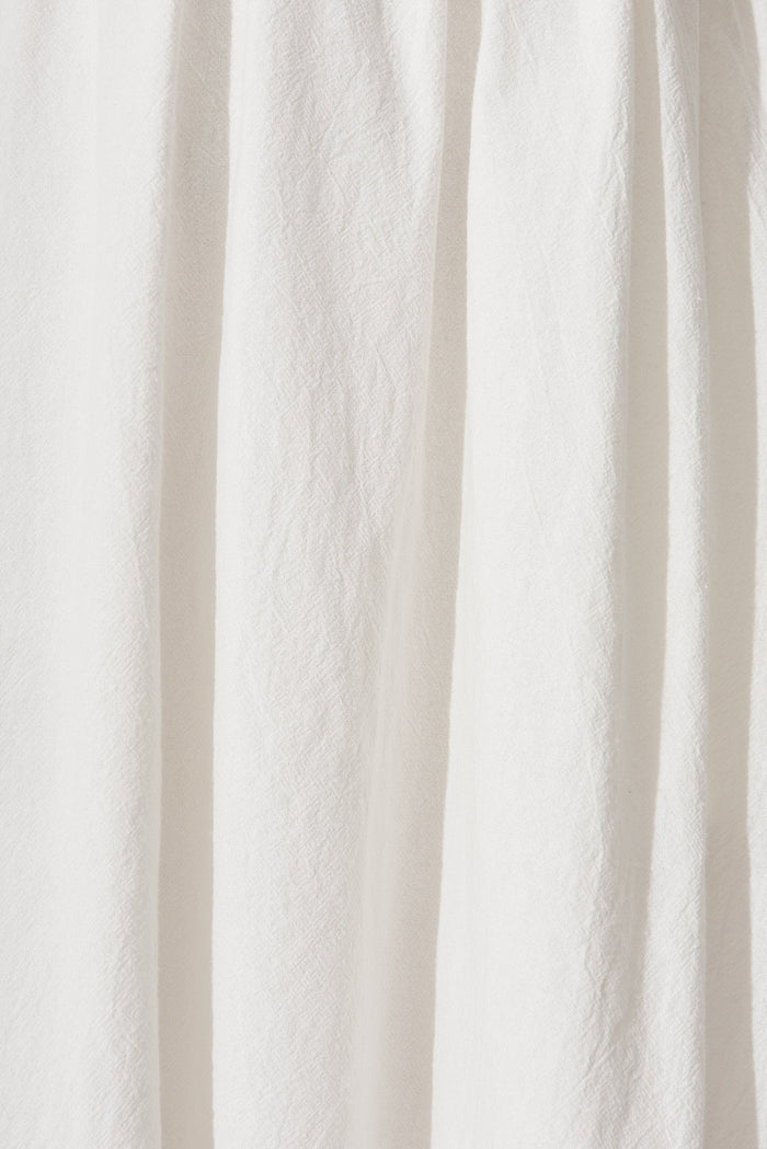 Stowe Dress In White Cotton - fabric