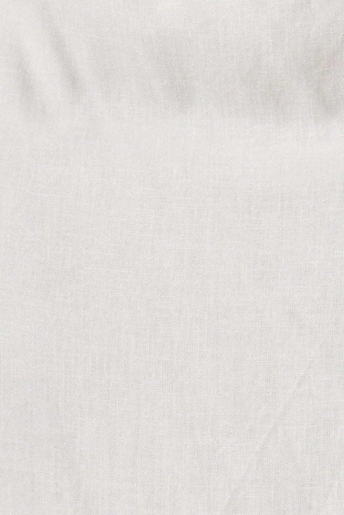 Joya Midi Dress In White Linen Blend - fabric