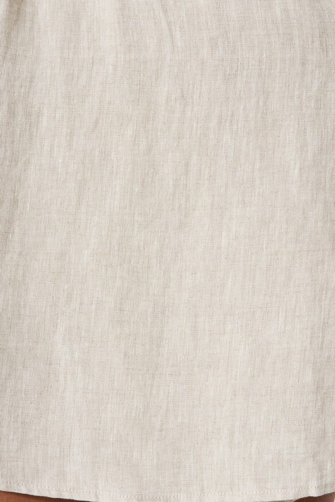Khaleesi Dress In Beige Linen - fabric