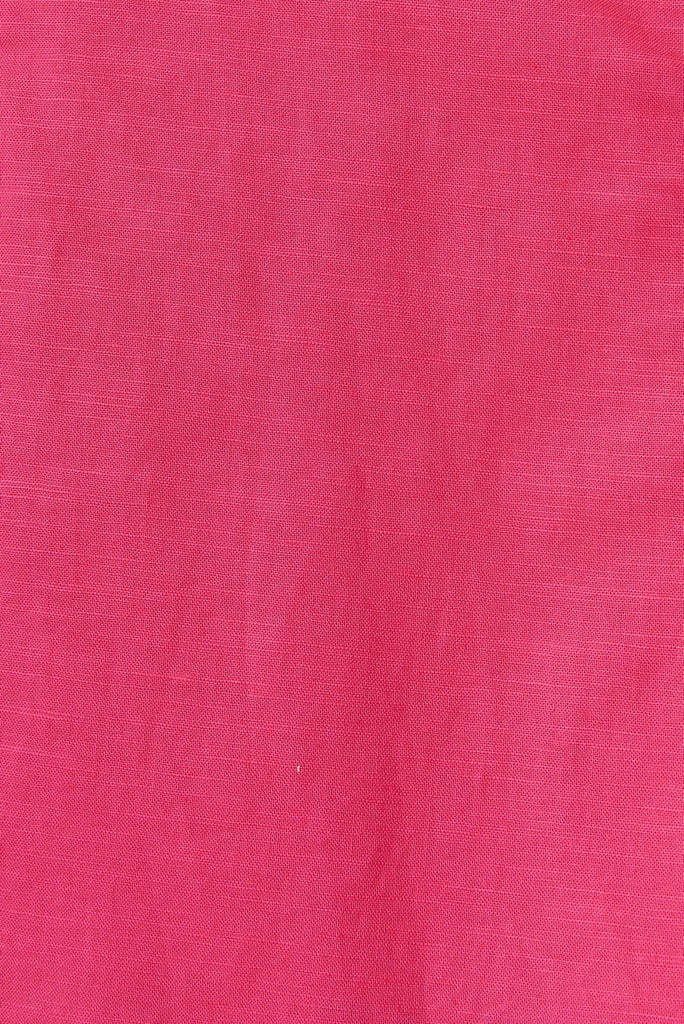 Cowra Dress In Candy Pink Linen Blend - fabric