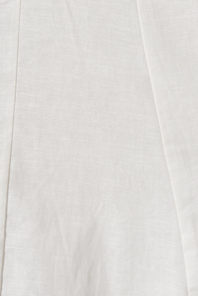 Cowra Dress In White Linen Blend - fabric