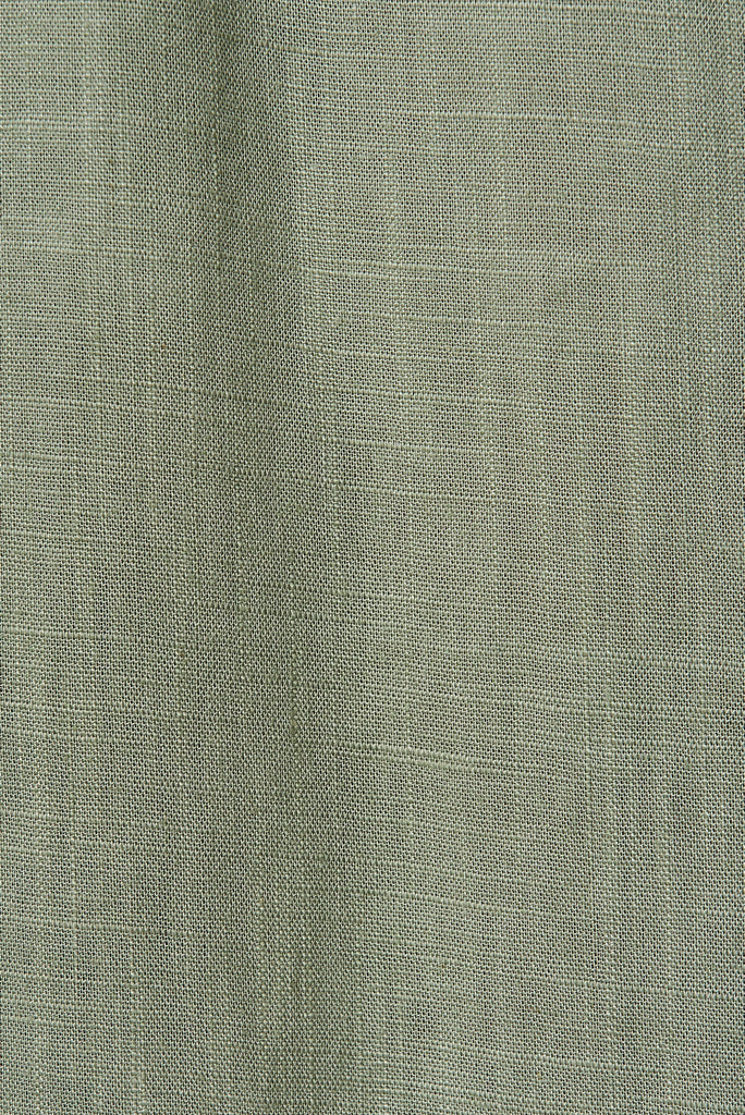 Nicole Pant In Khaki Linen Blend - fabric