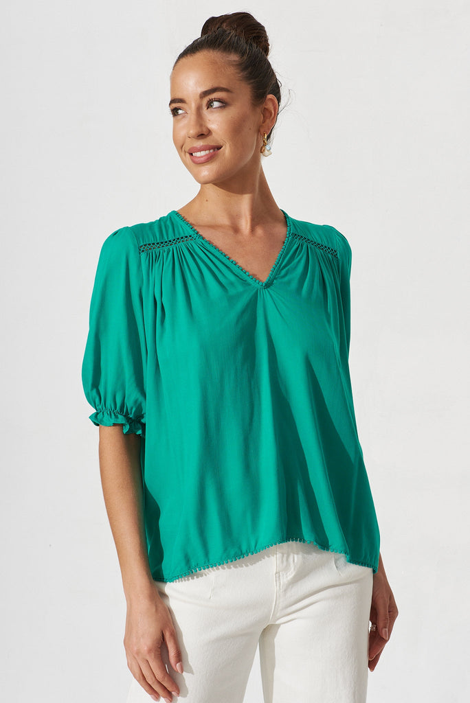 Teresa Top In Teal - front