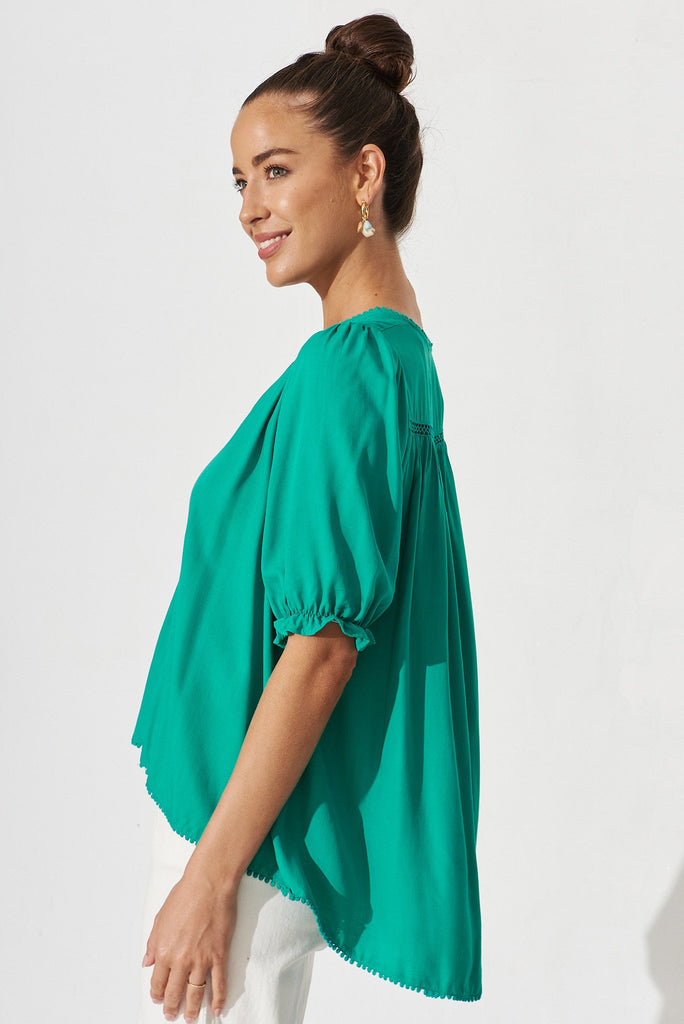 Teresa Top In Teal - side