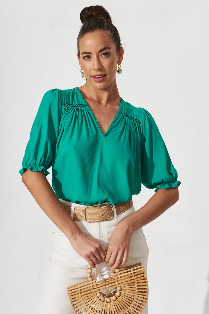 Teresa Top In Teal - front