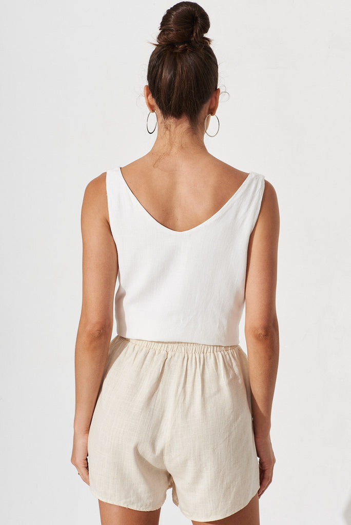 Arabella Shorts In Beige Linen Blend - St Frock (Dev)