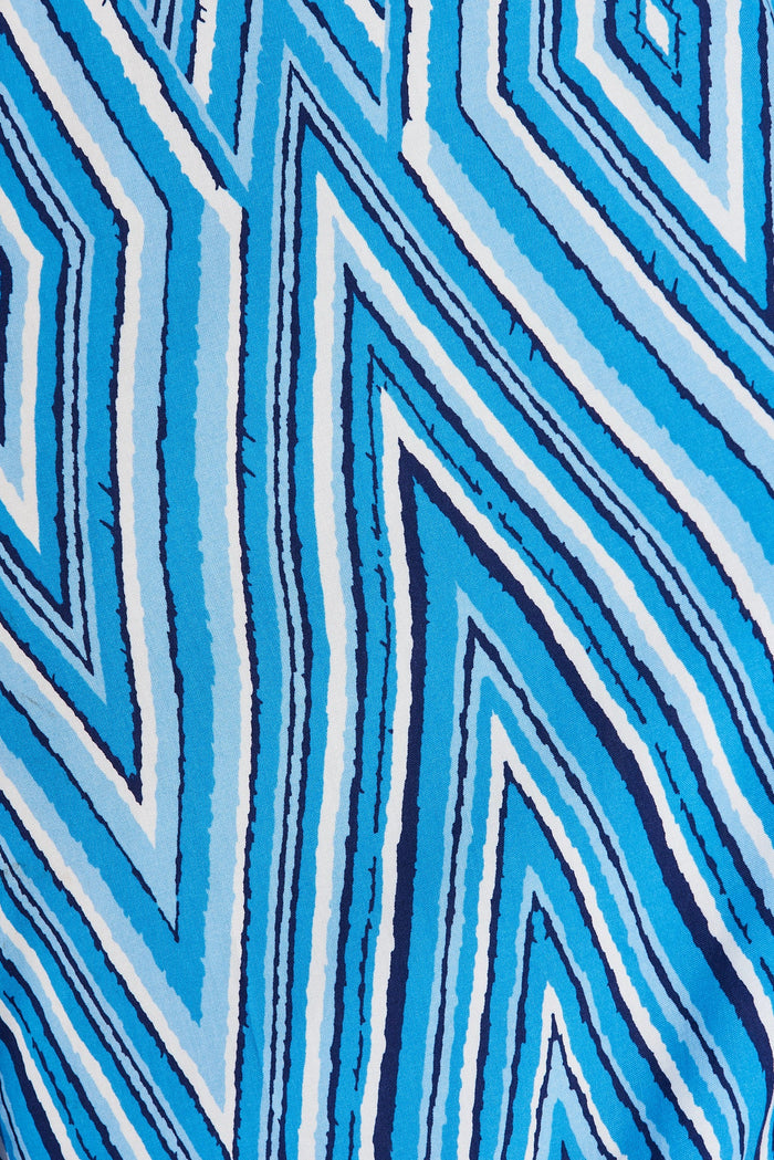 Ingrid Pants In Blue With White Geometric - fabric