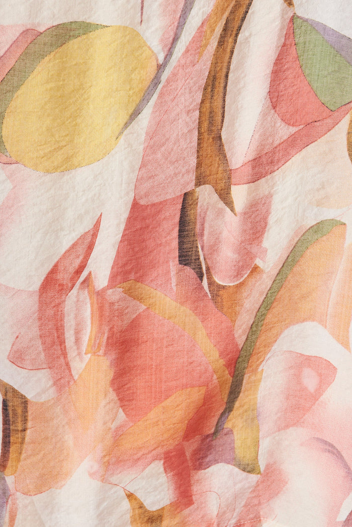 Dilly Midi Dress In Pink With Multi Floral - fabric