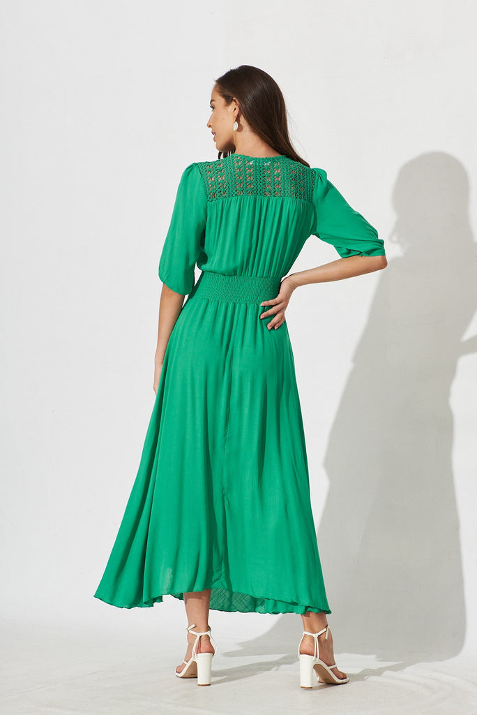 Selena Maxi Dress In Green - back