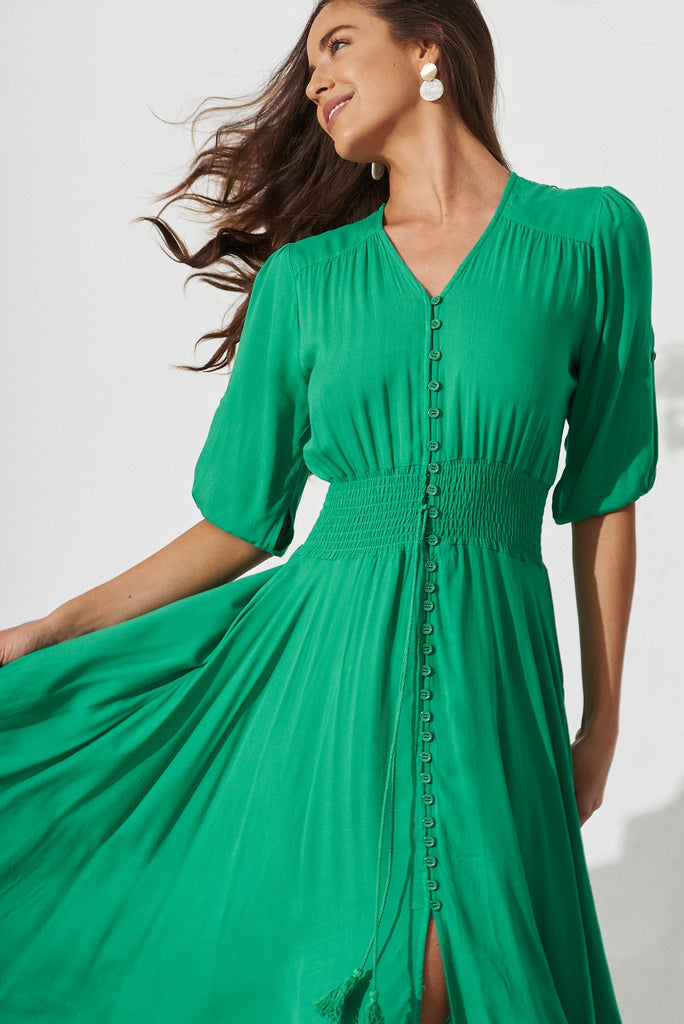 Selena Maxi Dress In Green - front
