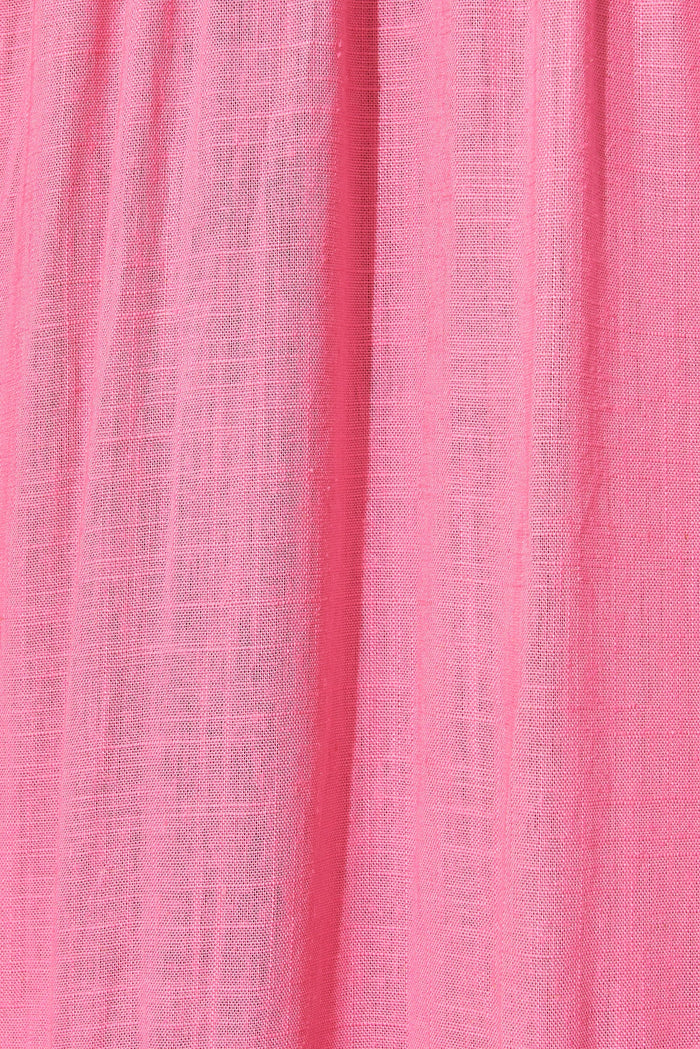 Jesaly Maxi Dress In Candy Pink Linen Blend - fabric