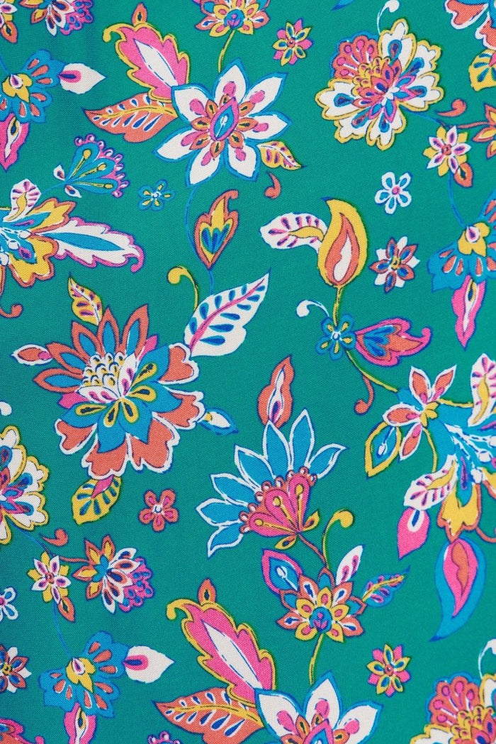 Caserta Maxi Dress In Teal Boho Floral - St Frock (Dev)