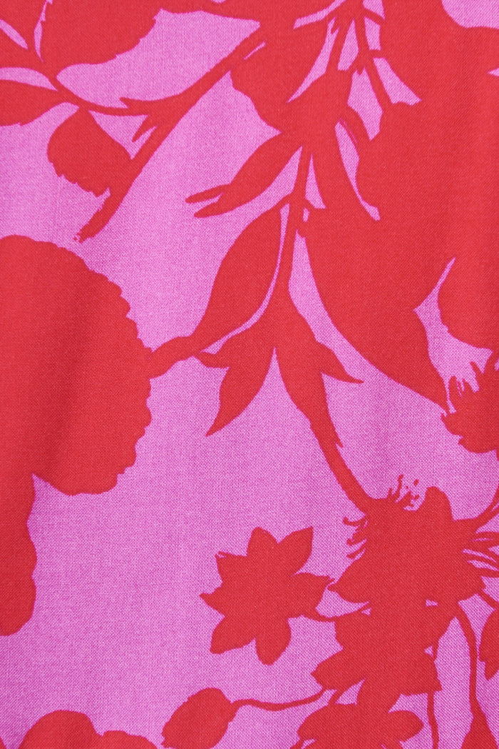 Aiyana Maxi Dress In Purple With Hot Pink Floral - fabric