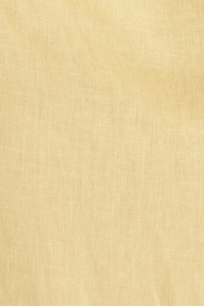 Joya Midi Dress In Yellow Linen Blend - fabric