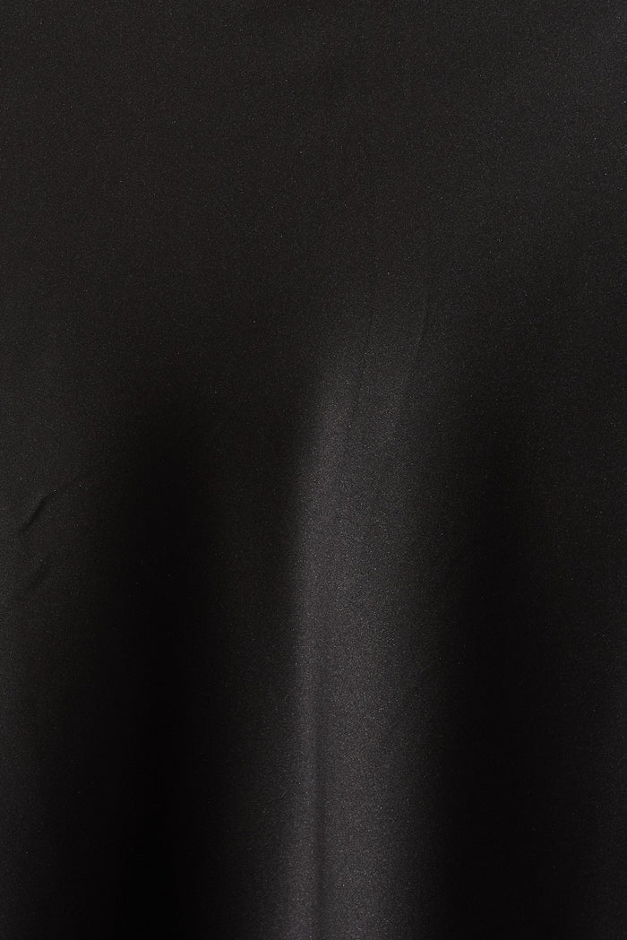Paris Midi Dress In Black Satin - fabric