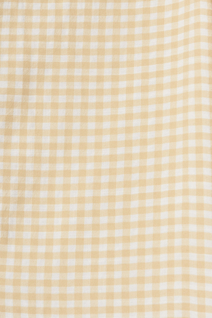 Delfina Maxi Dress In White With Beige Gingham - fabric