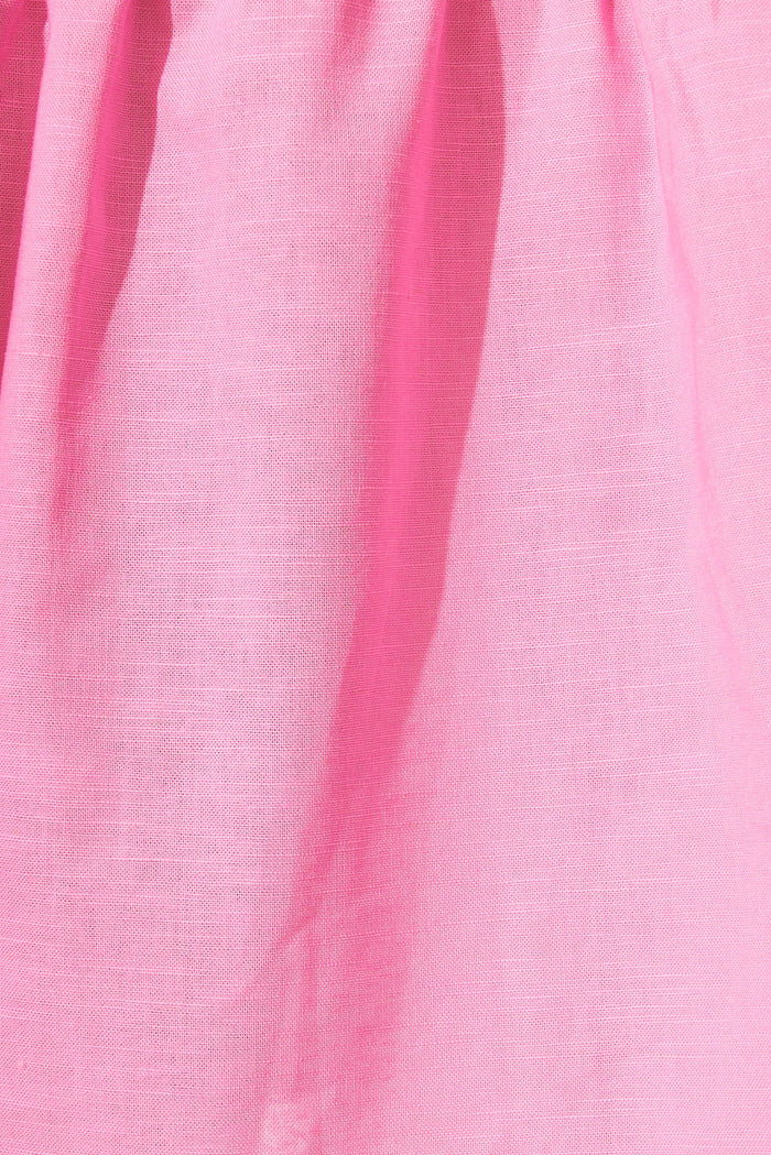 Nayeli Midi Dress In Pink Linen Blend - fabric