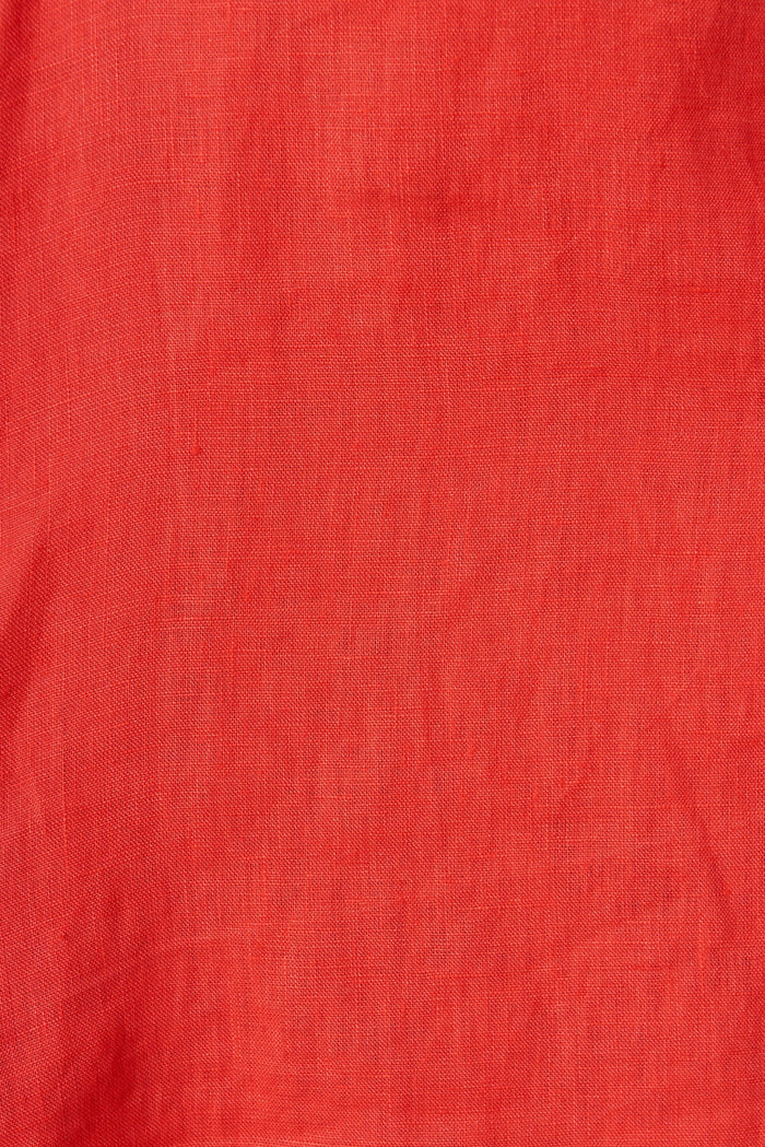 Michalina Top In Coral Linen - fabric