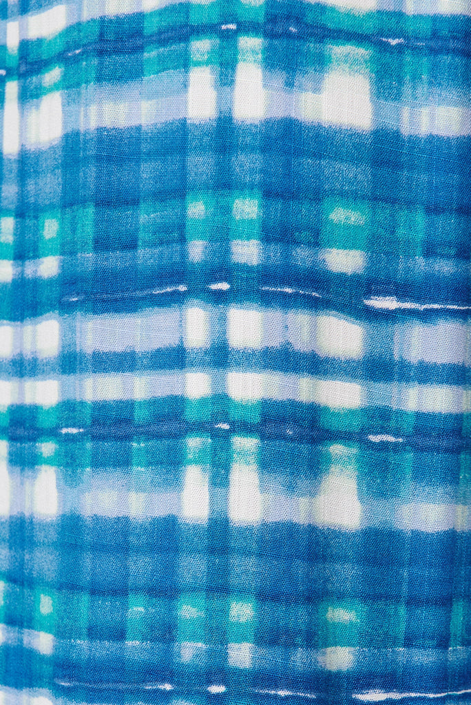 Thorpe Pants In Blue Check Cotton - fabric