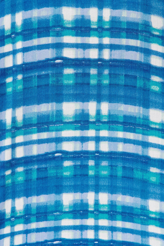 Idaho Shirt In Blue Check Cotton - fabric