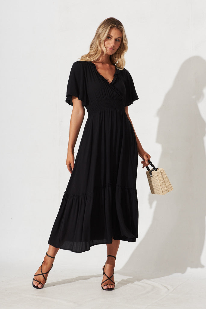Avera Maxi Dress In Black - full length